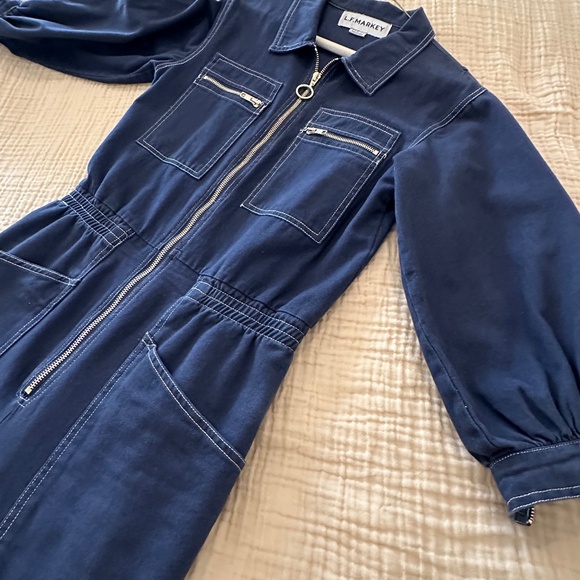 L.F. MARKEY NAVY DENIM BOILERSUIT JUMPSUIT - US SIZE 6 - Picture 1 of 6